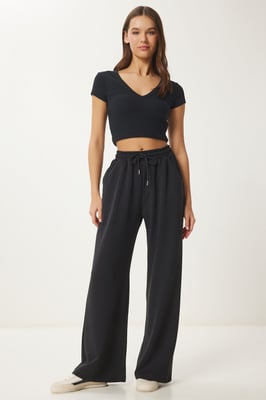 Hosen mit weitem Bein und Kordelzug
