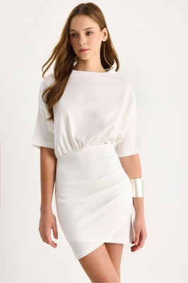Körperbetontes Midi-Kleid mit Reißverschlussverschluss