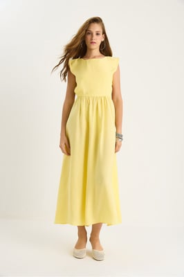 Ausschnitt Detailliertes Midi-Kleid