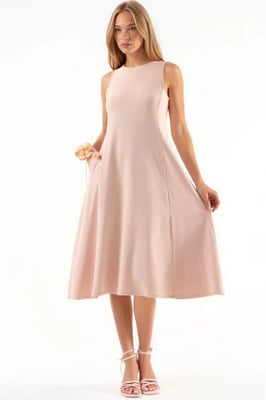 Ärmelloses Midi-Kleid mit Taschen