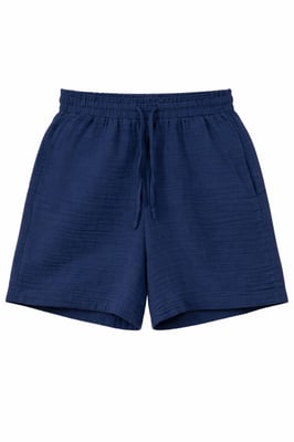 Hochgeschnittene gemusterte Baumwollshorts