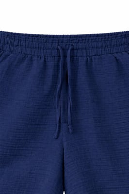 Hochgeschnittene gemusterte Baumwollshorts