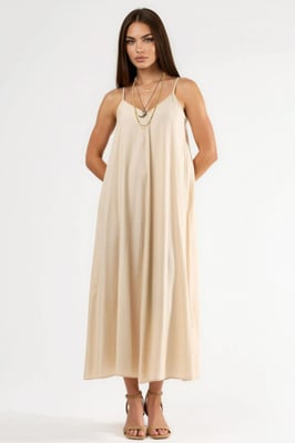 V-Ausschnitt Midi-Unterkleid
