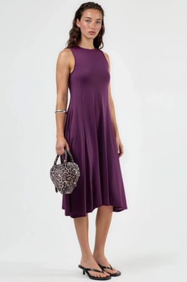 Ärmelloses Midikleid mit Taschen