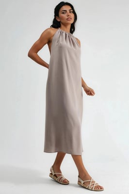 Halterneck-Midi-Kleid