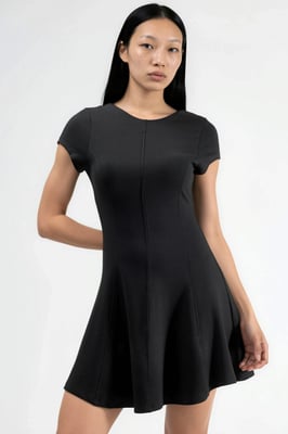 Kurzärmeliges Mini A-Linien Kleid