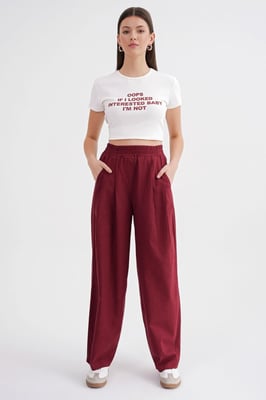 Gerade geschnittene Leinenhose
