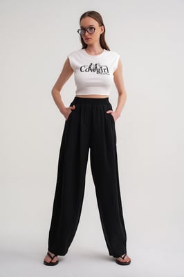 Gerade geschnittene Leinenhose