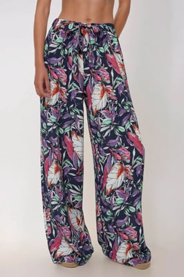 Bedruckte Weite Beinen Hose mit Kordelzug