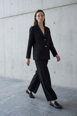 Baumwoll-Leinen-Blazer mit Knopfverschluss