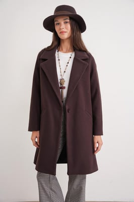 Geknöpfte Midi-Jacke mit Taschen