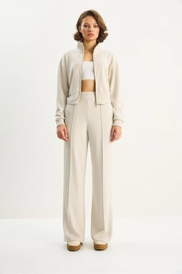 Vollzip Sweatshirt und Hose Zwei-Teiliges Set