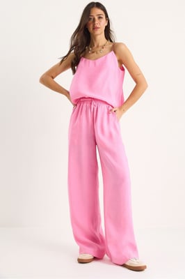 Ärmelloses Trägertop und weite Hose Set