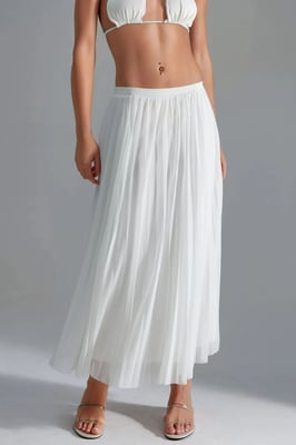 Mid-Waist Tüll Maxirock