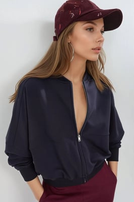 Entspanntes Fit Full-Zip Sweatshirt
