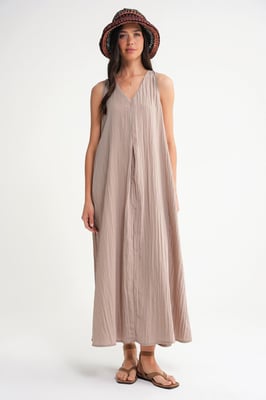 V-Ausschnitt Maxikleid