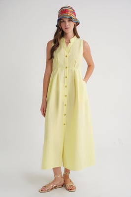 Knapper-Tippet-Kragen Maxikleid