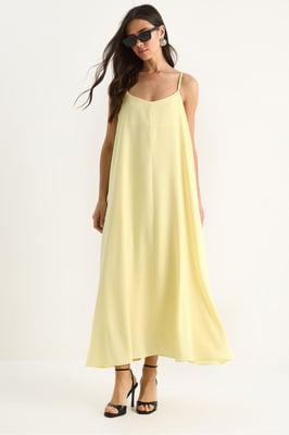Maxi V-Ausschnitt Kleid