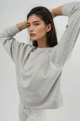 Lockere Passform Rundhals-Mikromodal-Sweatshirt