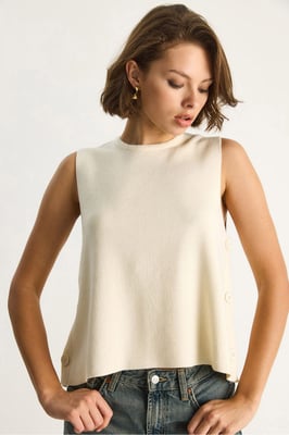 Knopfdetaillierte Strickbluse