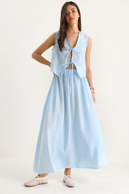 Bluse-Rock Co-Ord mit Bindeband