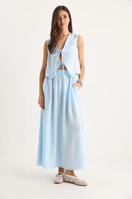 Bluse-Rock Co-Ord mit Bindeband