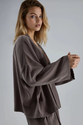 Langärmliger, lockerer Kimono