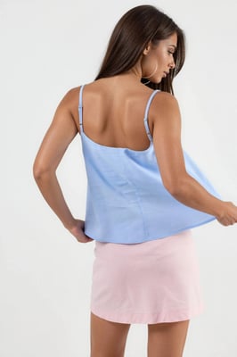 Karo-Ausschnitt Crop-Top