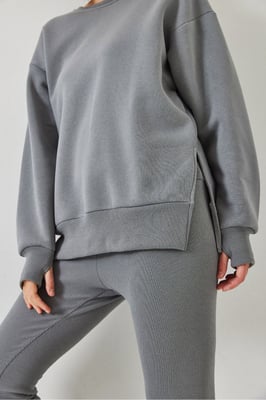 Strick-Knit Capri Aktiv-Set mit Rundhalsausschnitt