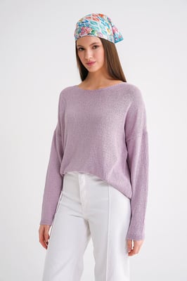 Übergroßer Bootsausschnitt Strickpullover
