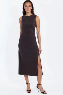 Ärmelloses Bengaline Midi-Kleid