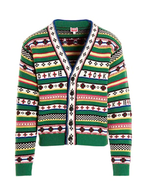 Fairisle-Jacquard-Strickjacke