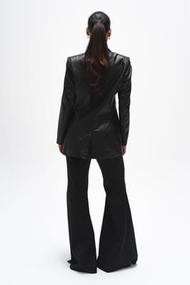 BENU Damen Schwarzer Lederblazer