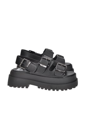 Buffalo Pluto Ari Damen schwarze Sandalen