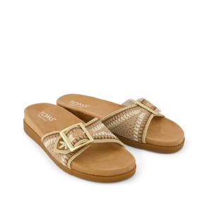 TOMS Marin Slide Textil Damen Dunkelbeige Sandalen