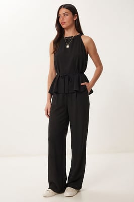 Hochtaillierter Halter Neck Zweiteiliger Koordinationsanzug