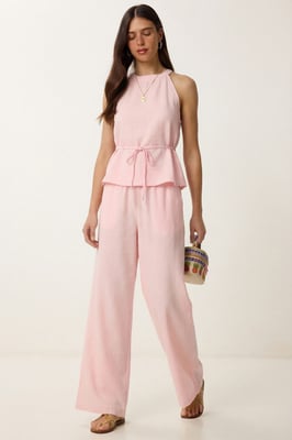 Hochtailliertes Halter-Neck Zweiteiliges Set