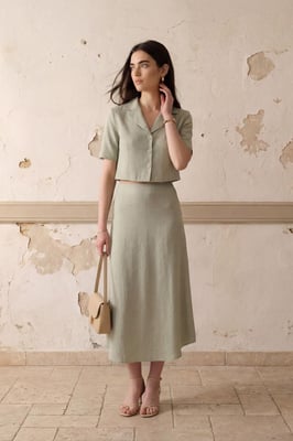Crop-Shirt & Midi-Rock Co-Ord Set