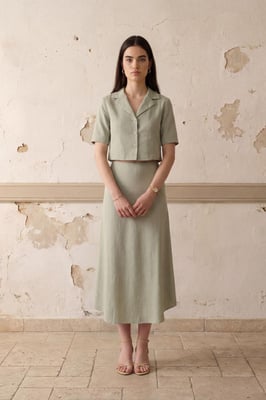 Crop-Shirt & Midi-Rock Co-Ord Set