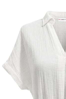 Gürteltuch Midi-Kleid mit kurzen Ärmeln