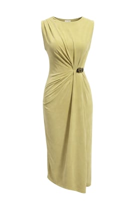 Figurbetontes Midi-Kleid mit Rundhalsausschnitt