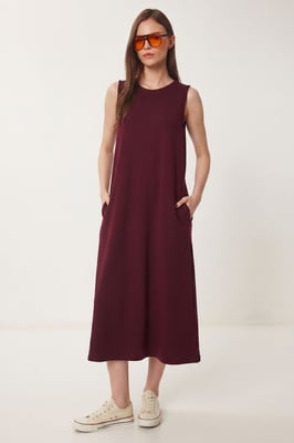 A-Linien-Midikleid mit Tasche