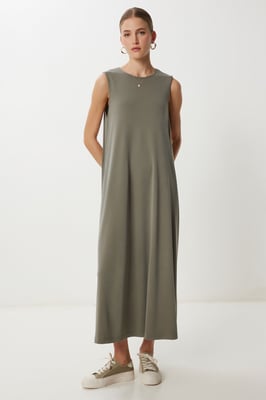 Lässiges, legeres Midi-Kleid mit Taschen