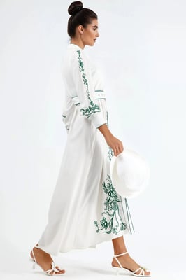 Blumenmuster Midi Hemdblusenkleid mit Gürtel