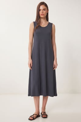 A-Linien-Midikleid mit Tasche