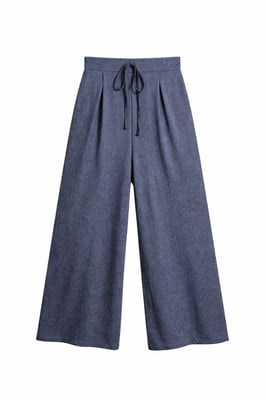 Hochtaillierte weite Palazzo-Hosen mit Bindegürtel