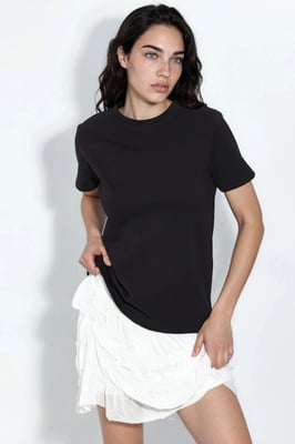 Einfaches Rundhals-T-Shirt