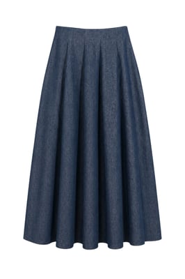 Hochgeschnittener A-Linien Midi Jeansrock