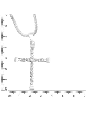 Zeeme Basic Halskette Silber 925 poliert mit Kreuz-Anhänger 55cm lang Königskette 2,2mm breit