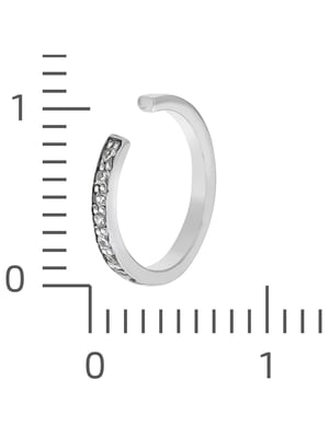 Zeeme Basic Ohrklemme Silber 925 rhodiniert mit 11x Zirkonia weiß